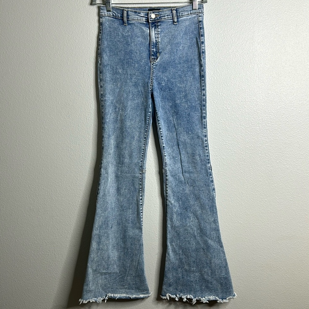 Poison Mushroom high rise flare stretchy jeans
